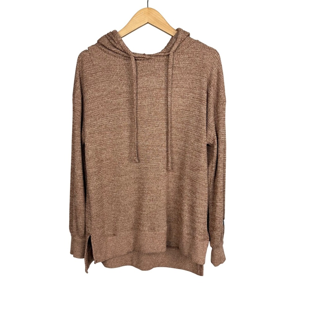 SO Knit Pullover Hoodie Women's Medium Brown Drawstring‎ Casual Athleisure